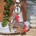 Glitzernde Strass Pferd Schlüsselanhänger Detail, Kristall Legierung Tasche Anhänger. - Farbe 2