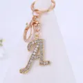 Détail de porte-clés lettre A en strass, accessoire en alliage cristal étincelant. - Lettre A