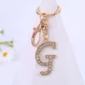 Korean style alloy rhinestone letter G keychain pendant stylish gift wholesale accessory - Letter G