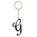 Fashion metal letter G keychain, stylish gold ring keyring and black pendant for women bag. - Letter G