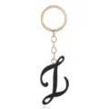 Gold tone metal keychain with black enamel letter L pendant for women handbag decoration. - Letter Z