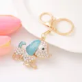 Llavero de perro de orejas largas con diamantes de imitación, colgante de bolso de metal. - Estilo 2