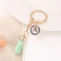 Porte-clés pompon lettre A avec strass style coréen pendentif sac cadeau accessoires. - Lettre A