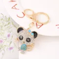Portachiavi gatto con strass simpatico cristallo animale borsa ciondolo metallo accessori regalo - Blu lago