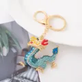 Chinese style zodiac dragon keychain rhinestone metal pendant for keys, bags and gifts. - Dragon 2