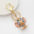 Carino portachiavi con elefante in strass metallo animale borsa auto ciondolo - Blu