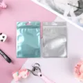 Matte Aluminium-Druckverschlussbeutel für Kabel und Schmuckverpackungen - 10x18cm (100 Stück/Packung) / Blau