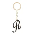 Gold alphabet letter R keychain pendant stylish metal bag charm for women car keys gift. - Letter R