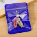 Holografische blaue selbstversiegelnde Schmucktasche für Halsketten und Ohrringe Zubehör - 6x10cm (100 Stück/Packung) / Blau