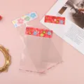 Farbige OPP-Selbstklebebeutel mit Blumenmuster für Schmuck und Geschenke - Transparent (Zufälliger Header) / 100 Stück/Packung (6x12+3cm)