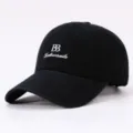 Schwarze bestickte Baseballcap für Damen und Herren, lässiger Streetwear Sonnenhut - Reguläre Größe (56–60 cm) / Schwarz