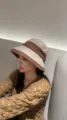 Beige brauner Colorblock-Fischerhut, stilvolle Sonnenschutzkappe für Damen im Frühling. - Weiß Kaffee