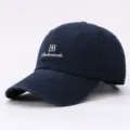 Navy blue embroidered baseball cap for men and women, casual outdoor streetwear sun hat trendy. - Navy Blue
