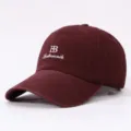 Burgundy baseball cap for women men fashion embroidered letters casual outdoor street hip hop hat - Burgundy