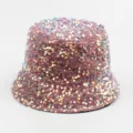 Bob a paillettes rose, style velours duveteux, chapeau de soleil brillant femme. - Environ 57cm / Rose