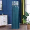 Copertura antipolvere verticale cilindrica per condizionatore in morbido velluto blu con nappe. - Marca universale altezza 170 cm / Verde pittura a inchiostro