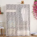 Detailed view of white lace cabinet curtain showing delicate floral patterns and dustproof design. - Width 145 * Height 30cm / Phoenix Tail Beige Velcro