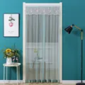 Lace anti-mosquito door curtain with exquisite floral embroidery, punch-free magic sticker design. - 90*200cm / Green
