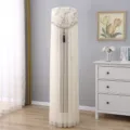 Vertical cylindrical air conditioner dust cover detailed view in a cozy living room setup - Green Floral Beige