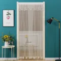 Mesh lace door curtain for home privacy and anti mosquito, easy installation punch free. - 90*200cm / Beige