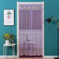 Purple lace anti-mosquito door curtain with exquisite embroidery, easy installation mesh. - 90*200cm / Purple
