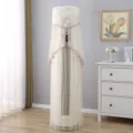 Vertical standing air conditioner dust cover lace floral embroidery home decor protective sleeve - Milan Beige