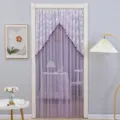 Rideau de porte en dentelle violette moustiquaire chambre cloison suspendue filet. - 90x200cm / Violet fleur élégante