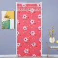 Verdichteter isolierter Türvorhang für Winterwärme, winddichte Raumteiler-Detailansicht. - 90*200cm / Gesteppter Baumwoll-Türvorhang (Pinke Blume)