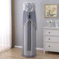 Vertical round air conditioner dust cover lace embroidered floral grey protective sleeve - Milan Grey