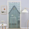 Élégant rideau de porte en dentelle anti-moustiques séparation suspendue pour chambre - 90x200cm / Vert fleur élégante