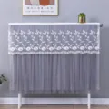 Housse de protection anti-poussière pour radiateur en dentelle grise décorative - Gris