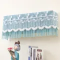 Copertura per condizionatore in pizzo da parete antipolvere rete ricamata floreale - Modello a copertura totale 1-1,5 HP (lunghezza inferiore a 86 cm) / Amore di farfalle - verde