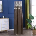 Copertura antipolvere cilindrica verticale per condizionatore velluto marrone nappa - Marca universale altezza 170 cm / Caffè pittura a inchiostro