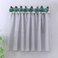 Grey electric meter box decorative curtain with elegant flowers lace trim and mesh fabric cover. - Width 25 * Height 30 cm / Carnation Grey