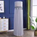 Fodera antipolvere per condizionatore verticale cilindrico con ricamo in pizzo europeo. - Grigio pittura a inchiostro