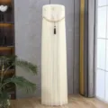 Detailed view of the elegant lace vertical air conditioner cover showcased in a cozy setting. - Aesthetic Beige Gauze with Lining