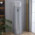 Vertical air conditioner dust cover grey lace fabric full wrap standing AC protector home decor - Aesthetic Grey Gauze with Lining