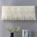 Detail view of beige lace air conditioner cover with delicate embroidery and mesh fabric. - 1-1.5 HP All-Inclusive AC Cover (Must Remove for Use) Under 86cm / Gorgeous Phoenix Tail Beige
