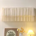 Lace air conditioner dust cover wall mounted AC decorative hanging curtain floral mesh - 2P (Length 88-94cm) / Coffee