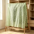Light green lace clothes rack dust cover detail, elegant floral pattern, home decor. - 145*50CM / Phoenix Tail Green