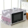 Copertura per forno a microonde in tessuto stile europeo pizzo antipolvere per cucina - Scritta romana viola