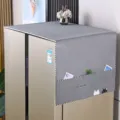 Γκρι κάλυμμα σκόνης ψυγείου με τσέπες και σχέδιο γάτας, ανθεκτικό προστατευτικό ύφασμα. - 50*140CM / Γκρι Γάτα
