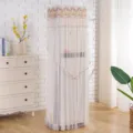 Lace Upright Air Conditioner Cover Dustproof Decorative Protector for Vertical Units - AC Cover (Height 170cm) / [Square] Spring Love Beige