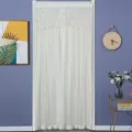 White lace door curtain tulle partition curtain for bedroom home decoration punch-free - 90x200cm / Bowknot Cream Double-Layer Opaque Curtains