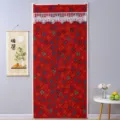 Winter thick quilted door curtain windproof insulated room partition with lace trim and blessing pattern. - 80*190cm / Red Blessing