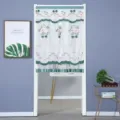Cortina de puerta transparente bordada de flores media cortina para dormitorio cocina - 90*120cm / Lazo Verde