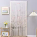 White sheer door curtain with pink floral embroidery, elegant home partition window drape. - 90x200cm / Pink Kaleidoscope Floral Double-Layer Gauze