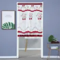 Cortina de puerta transparente bordada con flores para dormitorio, elegante divisor blanco. - 90*120cm / Lazo Rojo