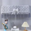 Copertura per condizionatore in pizzo antipolvere da parete decorativa con elegante fiocco - Nuovo fiocco grigio, non richiede rimozione all'accensione