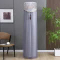 Detailed view of the vertical cylindrical air conditioner dust cover in a stylish home room. - Time Gray with Lining Fabric